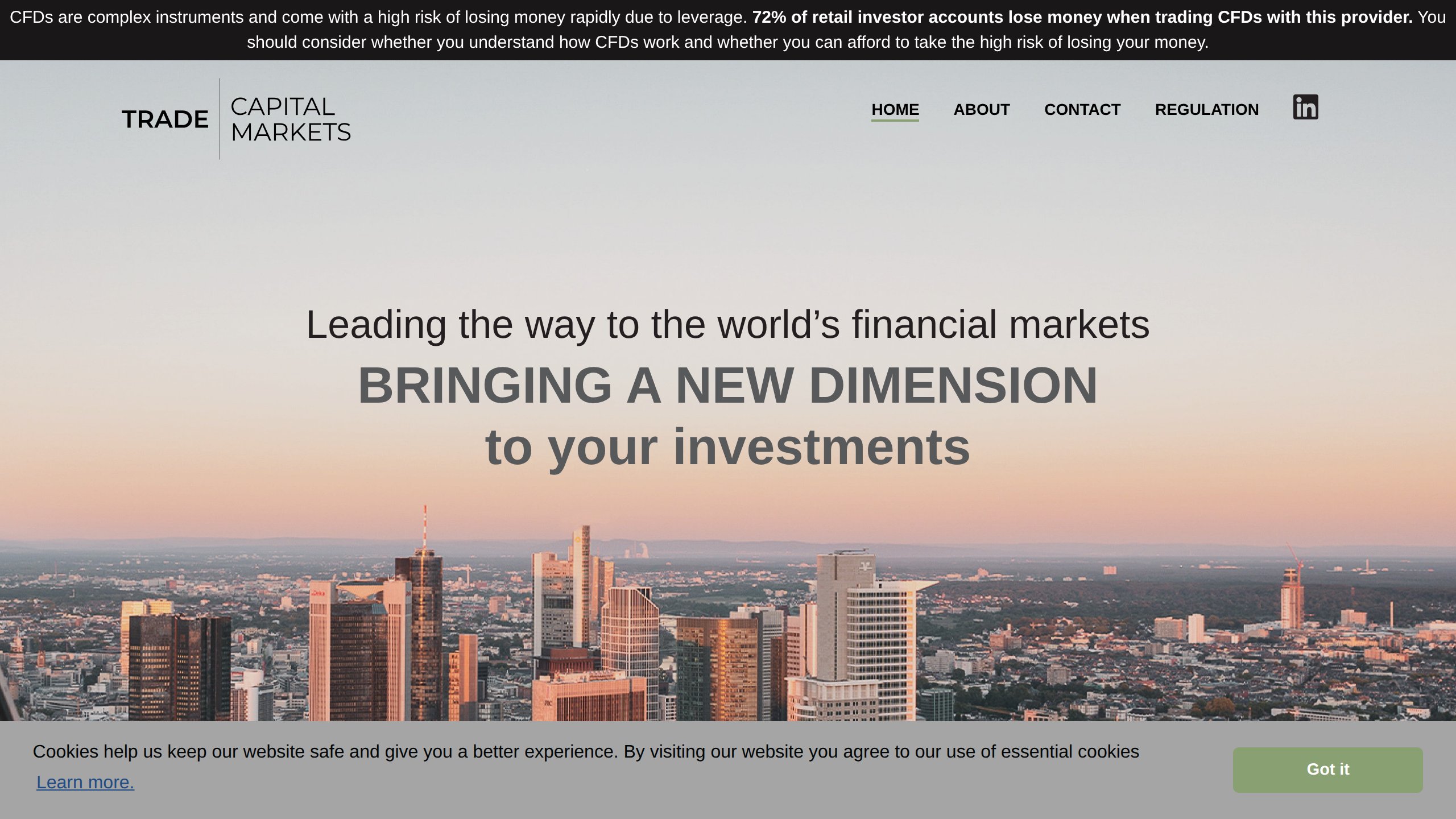 Piattaforma Trade Capital Markets — Screenshot